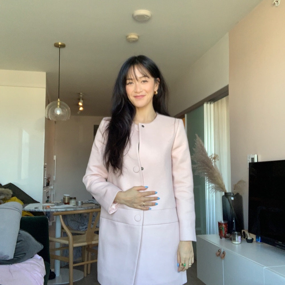 Baby pink Jackie O inspired coat